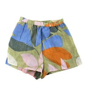 Vitamin A Womens Linen Floral High Waist Shorts Size XS‎ Muilticolor Beach Vacay